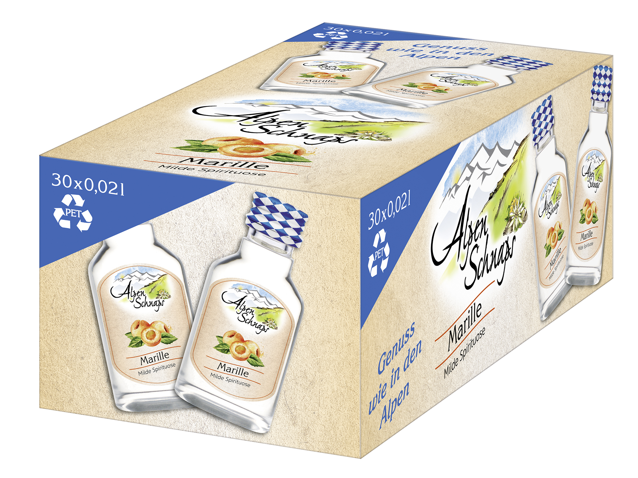 Alpenschnaps Steinbeisser Marille 30 x 0,02 L PET Flaschen 35 % vol online hier kaufen