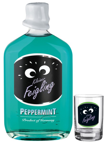 Kleiner Feigling Peppermint 0,5l + Shot-Glas
