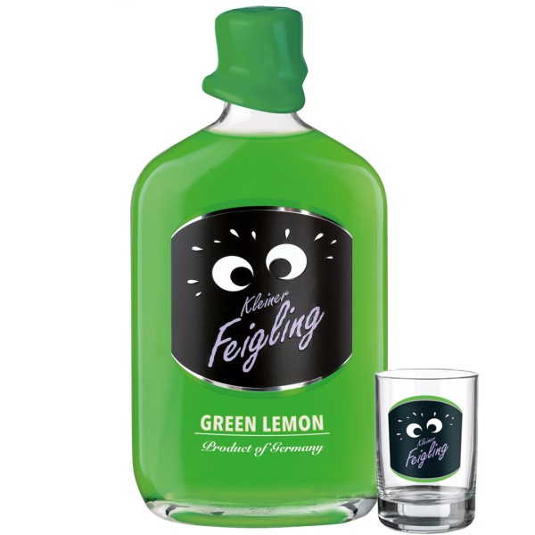 Kleiner Feigling Green Lemon 0,5l + Shot-Glas